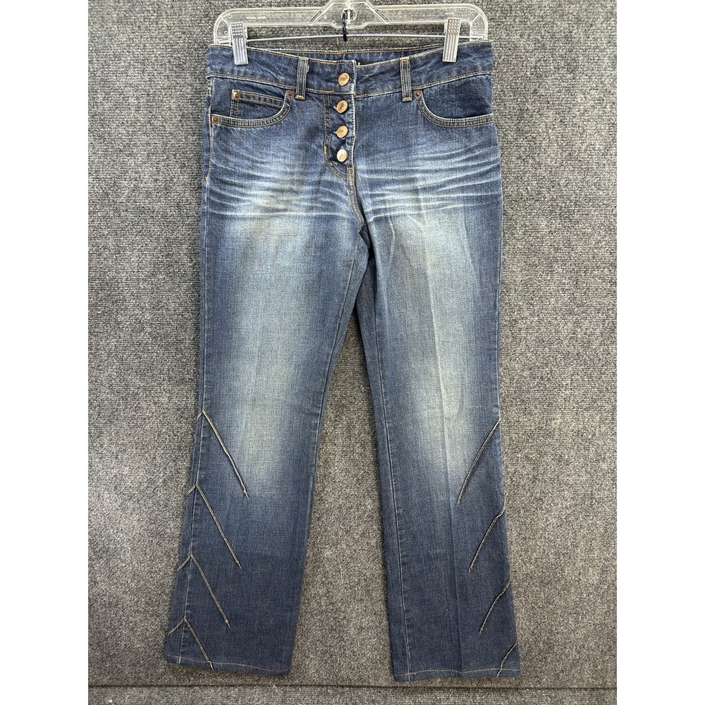 Vtg Y2K Laundry by Shelli Segal Womens Mid Rise Bootcut Jeans Sz 4 Retro Grunge